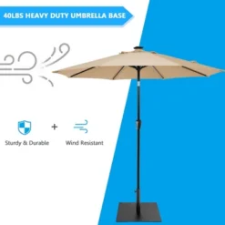 Costway 40 LBS Square Umbrella Base Stand Weighted Patio Market Umbrellas Black 14 Costway 40 LBS Square Umbrella Base Stand Weighted Patio Market Umbrellas Black -Costway GUEST 810189fe a455 49e5 afeb edeff432d11f