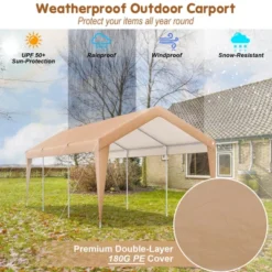 Costway 10x20FT Patio Heavy Duty Carport Garage Steel All-Weather Tent Outdoor Shelter -Costway GUEST 813be9d1 dc45 43e9 9501 f869155ed542