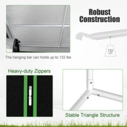 Costway 36''x36''x72'' Mylar Hydroponic Grow Tent W/Observation Window & Floor Tray GrayBlack 13 Costway 36''x36''x72'' Mylar Hydroponic Grow Tent W/Observation Window & Floor Tray GrayBlack -Costway GUEST 81493748 8655 4101 8caa 665d9d0ed94e