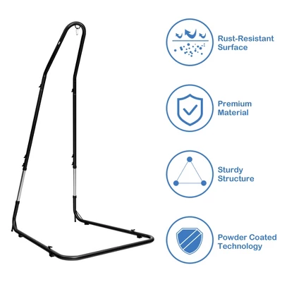 Costway Patio Adjustable 77" To 93" Hammock Chair Stand Hanging Chair Stand 2 Costway Patio Adjustable 77" To 93" Hammock Chair Stand Hanging Chair Stand - Image 2