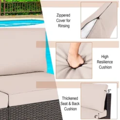 Costway 2PCS Patio Rattan Armless Sofa Sectional Furniture W/Cushion 15 Costway 2PCS Patio Rattan Armless Sofa Sectional Furniture W/Cushion -Costway GUEST 82415579 8ab6 4ca8 b996 fe1f0a259e27