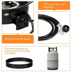 Costway Portable Fire Pit Outdoor 58,000 BTU Propane Patio Lava Rocks Camping Events -Costway GUEST 8282f699 a933 41f9 b395 5738beb75b53