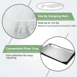 Costway 36''x20''x63'' Mylar Hydroponic Grow Tent W/Observation Window & Floor Tray GrayBlack 15 Costway 36''x20''x63'' Mylar Hydroponic Grow Tent W/Observation Window & Floor Tray GrayBlack -Costway GUEST 82990633 8841 4388 aeb2 52ede124a41d