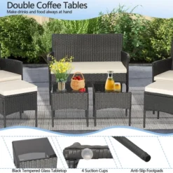 Costway 7pcs Patio Rattan Sofa Furniture Set Table Ottoman Metal Cushioned Outdoor Pool -Costway GUEST 82b30cbd 620b 46e8 8ecf 9556737f9888