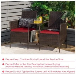 Costway Patio Rattan Wicker Conversation Set Sofa Cushioned Loveseat Glass Table 16 Costway Patio Rattan Wicker Conversation Set Sofa Cushioned Loveseat Glass Table -Costway GUEST 82c467f2 5fad 4189 9918 23b23e1ef859