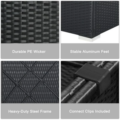 Costway 7PCS Patio Rattan Furniture Set Sectional Sofas Off White & Navy Cushion Covers 6 Costway 7PCS Patio Rattan Furniture Set Sectional Sofas Off White & Navy Cushion Covers - Image 6