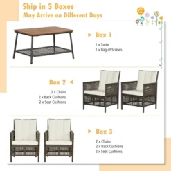 Costway 5PCS Patio Rattan Furniture Set Cushioned Sofa Armrest Wooden Tabletop 14 Costway 5PCS Patio Rattan Furniture Set Cushioned Sofa Armrest Wooden Tabletop -Costway GUEST 835e4e38 f388 43fd 92d4 8059a8575feb