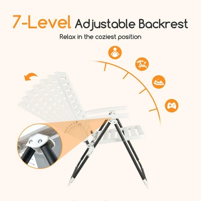 Costway Patio PP Folding Chair Adjustable Reclining 7-Level All-Weather Portable Outdoor 5 Costway Patio PP Folding Chair Adjustable Reclining 7-Level All-Weather Portable Outdoor - Image 5