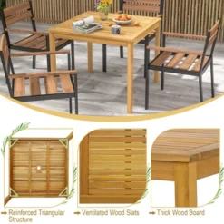 Costway Patio Dining Table Acacia Wood Square Outdoor Bistro With 1.9'' Umbrella Hole Yard 15 Costway Patio Dining Table Acacia Wood Square Outdoor Bistro With 1.9'' Umbrella Hole Yard -Costway GUEST 83e43df8 95f6 40e0 a89b f04c52d4ad5b