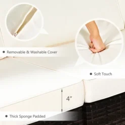 Costway 6PCS Patio Rattan Furniture Set Cushioned Sofa Coffee Table Garden 19 Costway 6PCS Patio Rattan Furniture Set Cushioned Sofa Coffee Table Garden -Costway GUEST 83eb3de4 8034 4ca6 a2de 637d259b43b8