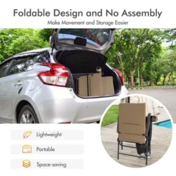 Costway Patio Padded Folding Portable Chair Camping Dining Outdoor Beach Chair GreyBrown 16 Costway Patio Padded Folding Portable Chair Camping Dining Outdoor Beach Chair GreyBrown -Costway GUEST 83f4399d 5afc 4563 9469 a63044c8ebcf