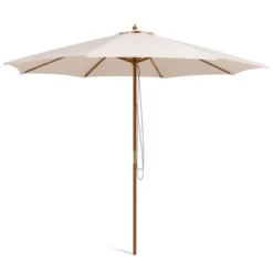 10FT Patio Wooden Market Table Umbrella Pulley W/8 Bamboo Ribs Sunshade Canopy 17 10FT Patio Wooden Market Table Umbrella Pulley W/8 Bamboo Ribs Sunshade Canopy -Costway GUEST 83f5836b 8c84 429e 8522 87aae2814664