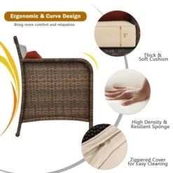 Costway 2PCS Patio Rattan Furniture Set Cushioned Loveseat Table Garden Deck -Costway GUEST 84574038 43cd 4b42 9006 9f52046e09b3