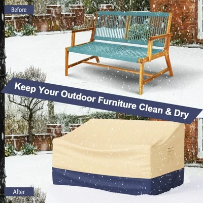 Costway Patio 60''x43'' 2-Seater Bench Loveseat Deep Sofa Cover Waterproof Handle Air Vent 8 Costway Patio 60''x43'' 2-Seater Bench Loveseat Deep Sofa Cover Waterproof Handle Air Vent - Image 8