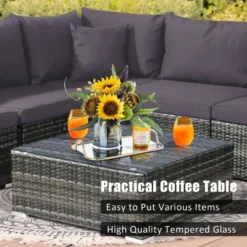 Costway 7PCS Patio Rattan Furniture Set Sectional Sofa Garden Gray Cushion 14 Costway 7PCS Patio Rattan Furniture Set Sectional Sofa Garden Gray Cushion -Costway GUEST 8588ccf5 029c 43ed a8ed ea20847e54b9