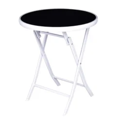 Costway 3 PCS Folding Bistro Table Chairs Set Garden Backyard Patio Furniture Black 9 Costway 3 PCS Folding Bistro Table Chairs Set Garden Backyard Patio Furniture Black -Costway GUEST 85b645d8 7725 4801 a8b3 2d2df248a283