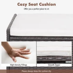 Costway 34 Gallon Patio Wicker Storage Deck Box W/Cushion Off White Backyard 15 Costway 34 Gallon Patio Wicker Storage Deck Box W/Cushion Off White Backyard -Costway GUEST 866aac07 5a66 4e19 a9d5 b32d3d96aad8