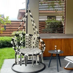 Costway Hanging Hammock Chair With Cushion Macrame Swing Cotton Rope Indoor Outdoor -Costway GUEST 8678b0ea dc9a 403d 94e1 8d18c850bbde