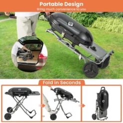 Costway Portable Propane Grill Folding Gas Grill Griddle With Wheels & Side Shelf -Costway GUEST 86a4d864 f9e0 4665 8bcb d5d21b126bbe