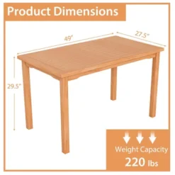 Costway Patio Rectangle Dining Table Teak Wood Spacious Slatted Tabletop Outdoor Up To 6 -Costway GUEST 86c0b94f aaa8 4ef3 aeae 7fc04cbb01eb