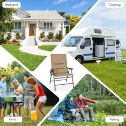 Costway Patio Padded Folding Portable Chair Camping Dining Outdoor Beach Chair GreyBrown 14 Costway Patio Padded Folding Portable Chair Camping Dining Outdoor Beach Chair GreyBrown -Costway GUEST 86c755ae 5d23 4b2c bf48 64f8fa5dfbeb