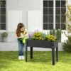 Costway 24'' Raised Garden Bed With Legs Metal Elevated Planter Box Drainage Hole Backyard