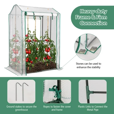 Costway 39'' X 32'' X 59'' Walk-in Garden Greenhouse Warm House For Plant Growing 8 Costway 39'' X 32'' X 59'' Walk-in Garden Greenhouse Warm House For Plant Growing - Image 8