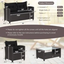 Costway 8 PCS Patio Rattan Furniture Set Glass Table Shelf Sofa Cushion -Costway GUEST 8800320e 5f0e 4143 a5ca 5a25be25721b