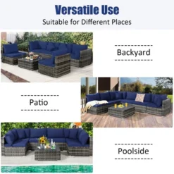 Costway 7PCS Patio Rattan Furniture Set Sectional Sofa Garden Navy Cushion 17 Costway 7PCS Patio Rattan Furniture Set Sectional Sofa Garden Navy Cushion -Costway GUEST 88242329 eb1c 4e67 b675 d91fce7eeef4