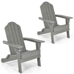 Costway 2PCS Patio Folding Adirondack Chair Weather Resistant Cup Holder Yard 21 Costway 2PCS Patio Folding Adirondack Chair Weather Resistant Cup Holder Yard -Costway GUEST 882e9bd0 7c96 4472 9087 38714be8929a