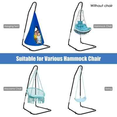 Costway Patio Adjustable 77" To 93" Hammock Chair Stand Hanging Chair Stand 4 Costway Patio Adjustable 77" To 93" Hammock Chair Stand Hanging Chair Stand - Image 4