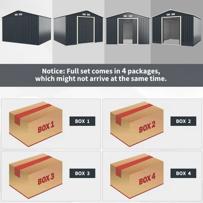 Costway Outdoor Tool Storage Shed Large Utility Storage House W/ Sliding Door 8 Costway Outdoor Tool Storage Shed Large Utility Storage House W/ Sliding Door - Image 8