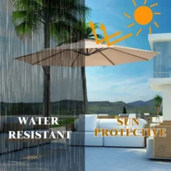 Costway 10FT Patio Offset Hanging Umbrella Easy Tilt Adjustment 8 Ribs Backyard BurgundyBeigeTanBlue 15 Costway 10FT Patio Offset Hanging Umbrella Easy Tilt Adjustment 8 Ribs Backyard BurgundyBeigeTanBlue -Costway GUEST 899e4134 ddf8 4deb 8010 408d8602244b