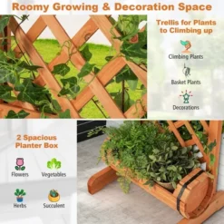 Costway 2-Tier Planter Box Raised Garden Bed Vertical Wooden Container With Trellis 14 Costway 2-Tier Planter Box Raised Garden Bed Vertical Wooden Container With Trellis -Costway GUEST 89cd4f02 5312 4691 9696 68edd7e80958