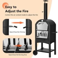 Costway Outdoor Pizza Oven Wood Fire Pizza Maker Grill W/ Pizza Stone & Waterproof Cover -Costway GUEST 89e10153 a6aa 4c11 b110 17916594a829