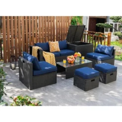Costway 8PCS Patio Rattan Furniture Set Storage Table Ottoman Cover -Costway GUEST 89e58dbb 5814 4b8a 97c5 fcf6efa5acaf
