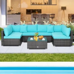Costway 7PCS Patio Rattan Furniture Set Sectional Sofa Cushioned Garden 25 Costway 7PCS Patio Rattan Furniture Set Sectional Sofa Cushioned Garden -Costway GUEST 89ecf9d4 7b70 4720 ae0b c18d49ba74e5
