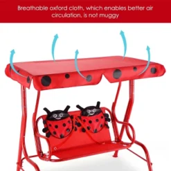 Costway Kids Patio Swing Chair Children Porch Bench Canopy 2 Person Yard Furniture Red -Costway GUEST 8a49aadf 81d9 4186 bd76 e19395430c56