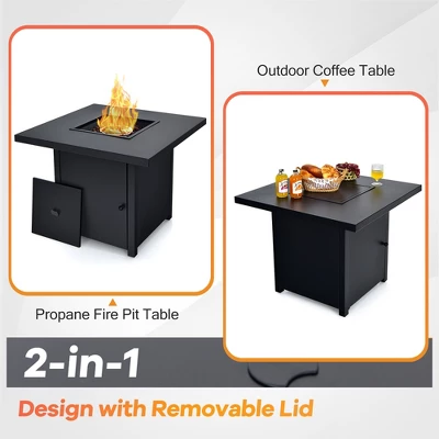 Costway 32'' Patio Fire Pit Table Propane Heater 40,000 BTU W/CSA Certification 4 Costway 32'' Patio Fire Pit Table Propane Heater 40,000 BTU W/CSA Certification - Image 4