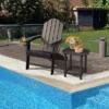 Costway Patio Adirondack Chair Weather Resistant Garden Deck W/Cup Holder WhiteBlackGreyTurquoise