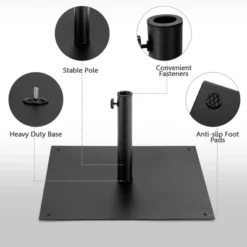 Costway 40 LBS Square Umbrella Base Stand Weighted Patio Market Umbrellas Black 16 Costway 40 LBS Square Umbrella Base Stand Weighted Patio Market Umbrellas Black -Costway GUEST 8bda5cb7 13af 4f98 ba06 e984d12b6155