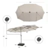 Costway Outdoor 15' Double-Sided Patio Umbrella 48 Solar LED Lights Crank & Base