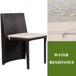 Costway 3 PCS Cushioned Outdoor Wicker Patio Set Garden Lawn Sofa Furniture Seat Brown No Assembly -Costway GUEST 8c05239c 9bba 41b8 9553 5e48710cc7d9