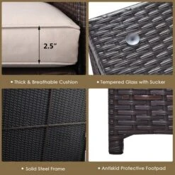 Costway 4PCS Outdoor Patio Rattan Furniture Set Cushioned Loveseat Storage Table -Costway GUEST 8c7972d0 a5b0 40dd a5d1 0a5b75d3ead8