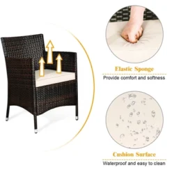 Costway 4PCS Patio Wicker Furniture Set Sofa Chair With Brown & Grey Cushion Covers Garden 17 Costway 4PCS Patio Wicker Furniture Set Sofa Chair With Brown & Grey Cushion Covers Garden -Costway GUEST 8c93517f 44c9 46db ac54 719b89a30eb9