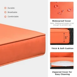 Costway 2PCS Outdoor Wicker Rocking Chair Patio Lawn Rattan Single Chair Glider W/ Cushion -Costway GUEST 8ca48ed5 2ad1 4cfc a5d4 914c02ca85b2