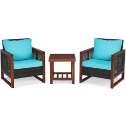 Costway 3PCS Patio Wicker Furniture Set Solid Wood Frame Cushion Sofa W/ Square Table Shelf 16 Costway 3PCS Patio Wicker Furniture Set Solid Wood Frame Cushion Sofa W/ Square Table Shelf -Costway GUEST 8cccca58 52f5 461c 85bd da76b5bd6c80