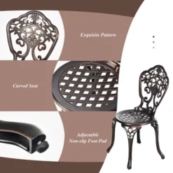 Costway 3PCS Patio Bistro Set Round Table Chairs All Weather Cast Aluminum Yard -Costway GUEST 8cd4728b 4903 4621 8da2 a30dad70862e