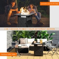 Costway 28'' Propane Fire Pit Table 50,000 BTU Patio Square Gas Fireplace W/Lava Rock -Costway GUEST 8cd5f139 6bc2 4d2a ade3 df6ff53649e0