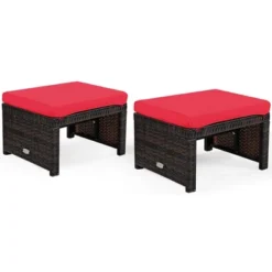 Costway 2PCS Patio Rattan Ottoman Cushioned Seat Foot Rest Furniture TurquoiseRedWhite 21 Costway 2PCS Patio Rattan Ottoman Cushioned Seat Foot Rest Furniture TurquoiseRedWhite -Costway GUEST 8cf89996 a4c0 4b3e 8a79 3400ff910903